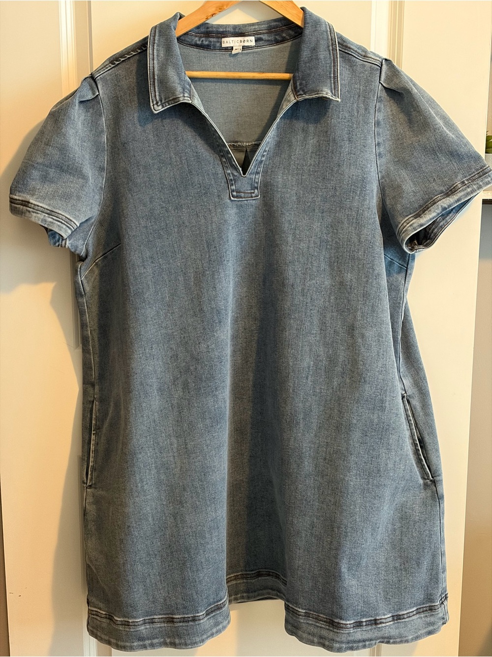 Baltic Born Washed Denim Mini Dress - Blue